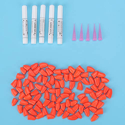 Haustierhund Weiche PVC -Nagelabdeckung Pfoten Klauenkappe Wickelzubehör für Hunde 100pcs Orange S M L XL (XL) von Haofy