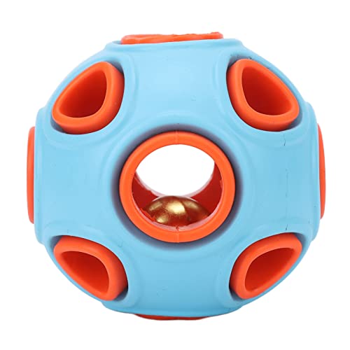 Hundefutterspenderball, Bissfester Kauball mit Glockenton für Hunde (Blau-Orange) von Haofy