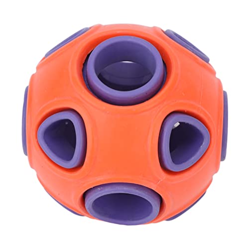 Hundefutterspenderball, Bissfester Kauball mit Glockenton für Hunde (Orange und Lila) von Haofy