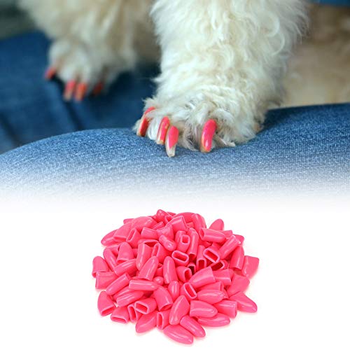 Hundenagelabdeckung Klauenpflege-Zubehör für Hunde 5-10 Pfund Dunkelrosa (XL) von Haofy