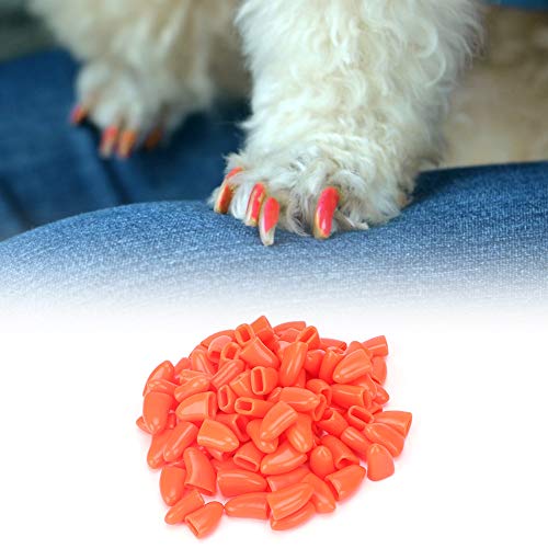 Hundenagelabdeckung Klauenpflege-Zubehör für Hunde 5-10 Pfund Dunkelrosa (XL) von Haofy