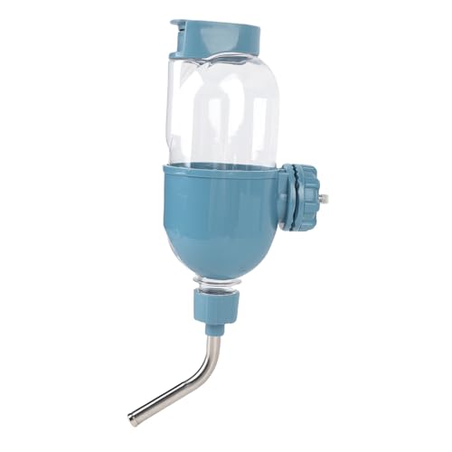 Hundwasserflasche für Kiste, kein Tropfen 500 Ml Hanging Hundwasserspender Einstellbar und Abnehmbar auf der Zwingerkäfigwasserflasche für Hunde Katzen Kaninchen Trinkwasser (Blue) von Haofy