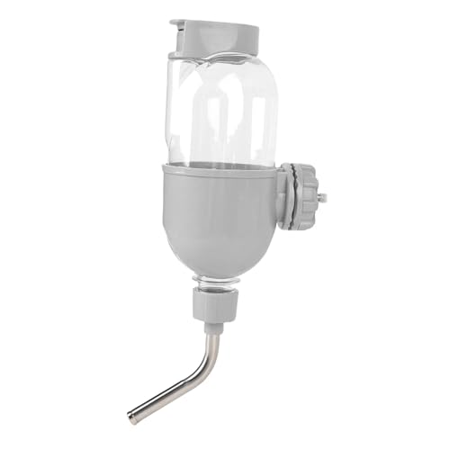 Hundwasserflasche für Kiste, kein Tropfen 500 Ml Hanging Hundwasserspender Einstellbar und Abnehmbar auf der Zwingerkäfigwasserflasche für Hunde Katzen Kaninchen Trinkwasser (Gray) von Haofy