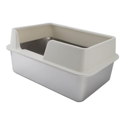 Katzentoilette aus Edelstahl, Hohe Wände Gegen Spritzwasser, Leicht zu Reinigen und Geruchlos, Sicherer Abnehmbarer Deckel, Erhöhte Privatsphäre, Glatte Oberfläche, Vielseitig Katzentoilette aus Edelstahl, Hohe Wände Gegen Spritzwasser, Leicht zu Reinigen und Geruchlos, Sicherer Abnehmbarer Deckel, Erhöhte Privatsphäre, Glatte Oberfläche, Vielseitig von Haofy