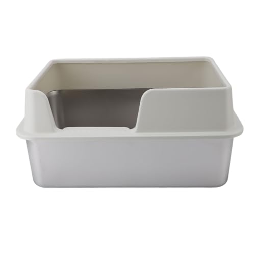 Katzentoilette aus Edelstahl mit Hohen Seiten, Leicht zu Reinigender Metalltoilette, Spritzwassergeschützten Wänden, Abnehmbarem Deckel, Mehr Privatsphäre für Katzen mit Kätzchen Katzentoilette aus Edelstahl mit Hohen Seiten, Leicht zu Reinigender Metalltoilette, Spritzwassergeschützten Wänden, Abnehmbarem Deckel, Mehr Privatsphäre für Katzen mit Kätzchen von Haofy