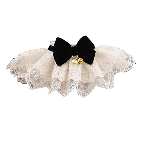 Lace Cat Lätzchenkragen, Tränenfeste Bequeme Lätzchenschal mit Süßer Fliege Tier Kostüm Sabbert Handtuch für Katzen und Hunde, Tolles für Haustierliebhaber (M) von Haofy