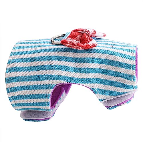 Leangeschirr für Kleine Haustiere mit Rotem Gitter und Blauen Streifen – 2er-Pack (S) von Haofy