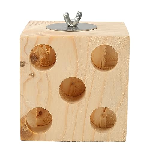 Papageienblock-Futtersuchspielzeug, Attraktives, Einfach zu Installierendes Vogelblockspielzeug aus Holz, Sicher für den Käfig (9cm) von Haofy