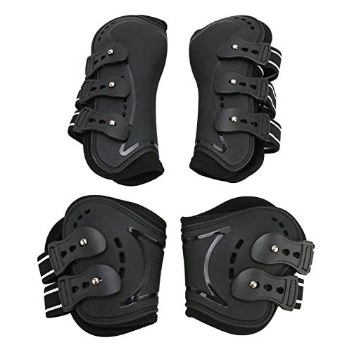 Pferde-Vorderbeinstiefel, Pferdebeinschutz, Neopren-Futter, Luftlöcher, Offenes Design Vorne, Stoßdämpfung, Flexibel Zum Reiten (Groß (15,7 x 12,6 x 3,3 x 2,0 Zoll)) von Haofy