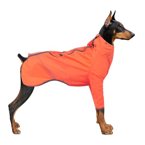 Reflektierender Haustierhund Regenmantel, wasserdichte Außenjacke mit Reißverschluss, Einstellbar (X-Large) von Haofy