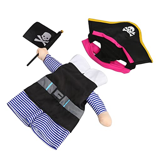 XL -Hundepiratenkostüm, Leicht zu Tragen, Lustig und Niedlich Aussehen, Premium -Stoffe, Halloween Haustierkleidung mit Piratenhut für Katzen, Kleine Hunde Rollenspiele Party Im Freien Walking (M) von Haofy