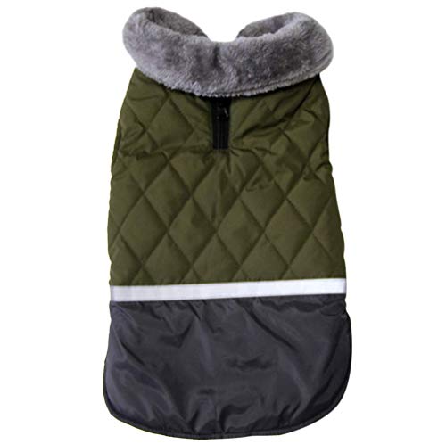Haojie Fleece Collar Reversible Hundemäntel Outfit Kleidung für kleine mittelgroße Hunde wasserdichte warme Hundejacke für den kalten Winter (3XL, Grün) von Haojie
