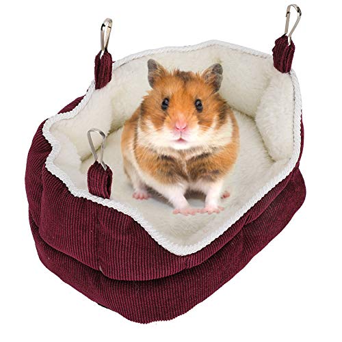 Hamster Warmes Nest Plüsch Schlafsofa Abnehmbar Waschbar Kleintier Hängematte Hängendes Bett Hauskäfig für Igel Chinchilla Eichhörnchen 6. 69X5. 12X3. 94In von Haokaini
