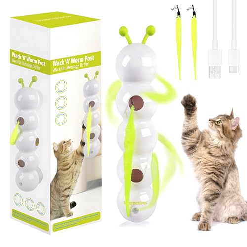 Haokelai Wuselwurm Katzenspielzeug, Wuselwurm Interaktives Katzenspielzeug, Smart Motion Haustierspielzeug mit Wurmdesign, Elektrisch Wurmreiz mit Saugnapf für Kleine und mittelgroße Katzen Haokelai Wuselwurm Katzenspielzeug, Wuselwurm Interaktives Katzenspielzeug, Smart Motion Haustierspielzeug mit Wurmdesign, Elektrisch Wurmreiz mit Saugnapf für Kleine und mittelgroße Katzen von Haokelai