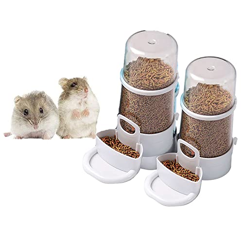 Futterspender und Wasserspender für Haustiere, selbstdosierend, automatisch, für Hamster, Futter und Wasser, 16 x 14 cm, transparent, 2 Stück von Haomian