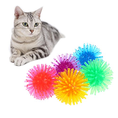 Haorw Igelbälle für Katzen, 5 Stück Für begeistertes Spielen, zufällige Farbe (L) von Haorw
