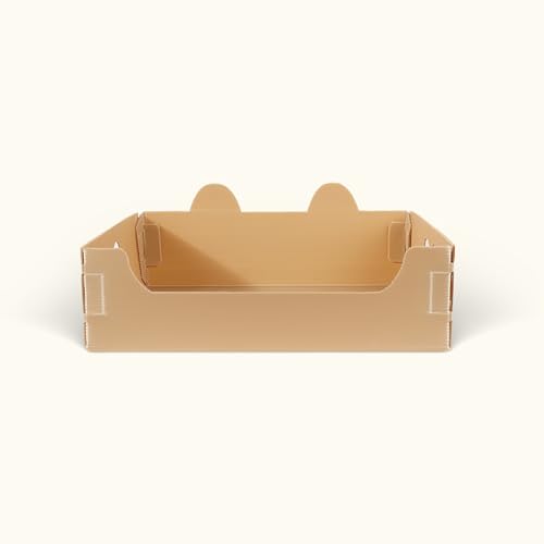 Einweg Faltbare Katzentoilette - PP wasserdichte Katzentoilette mit niedlichem Katzenohr-Design, Braun von Haourlife