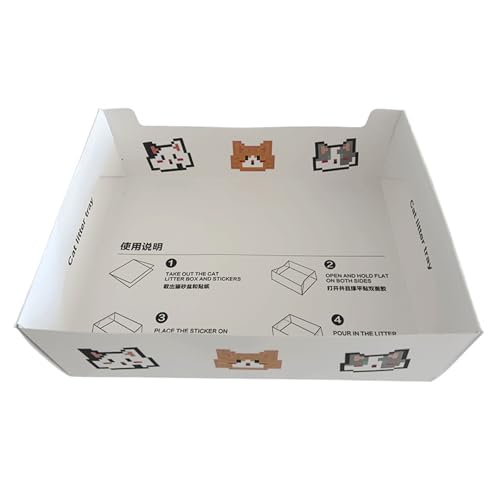 Einweg Faltbare Katzentoilette aus Karton - Tragbare und hygienische Katzentoilette für Reisen, Camping und temporäre Nutzung Einweg Faltbare Katzentoilette aus Karton - Tragbare und hygienische Katzentoilette für Reisen, Camping und temporäre Nutzung von Haourlife