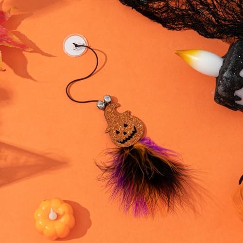 Halloween-Katzenspielzeug zum Aufhängen, Kürbis und große Augen (2 Packungen) von Haourlife