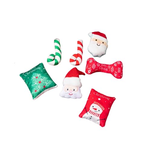 Haourlife 7PCS Weihnachten Rassel Katze Spielzeug Interaktives Plüsch Haustier Spielzeug für Indoor Katzen mit Rasseln Geräuschen von Haourlife