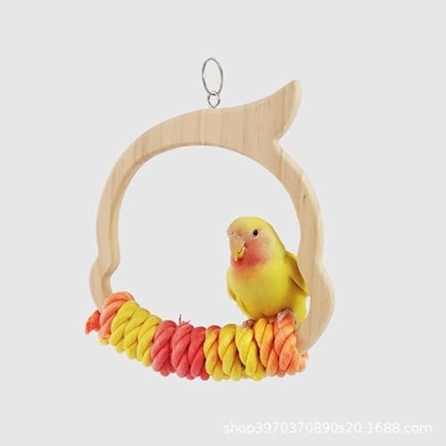 Vogelsitzstange aus Holz, natürliche Vogelform mit buntem Baumwollseil, ideal für kleine Vögel wie Sittiche, Wellensittiche und Lovebirds Vogelsitzstange aus Holz, natürliche Vogelform mit buntem Baumwollseil, ideal für kleine Vögel wie Sittiche, Wellensittiche und Lovebirds von Haourlife