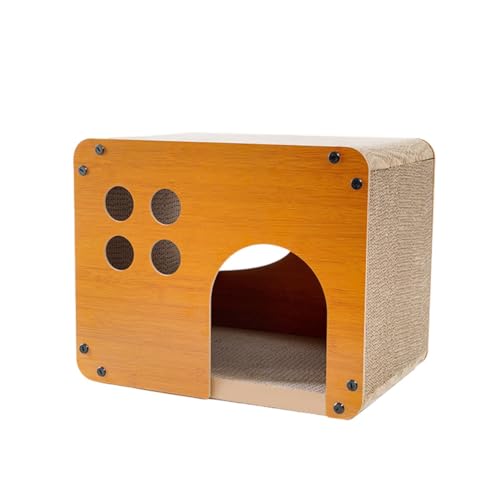 Hapihom 2-in-1 Katzenkratzbaum, Katzenhaus, abnehmbare Wellpappe aus Holz mit 2 Kratzpads, einfach zu montieren, maximale Tragkraft 10 kg für kleine und mittelgroße Katzen im Haus Hapihom 2-in-1 Katzenkratzbaum, Katzenhaus, abnehmbare Wellpappe aus Holz mit 2 Kratzpads, einfach zu montieren, maximale Tragkraft 10 kg für kleine und mittelgroße Katzen im Haus von Hapihom