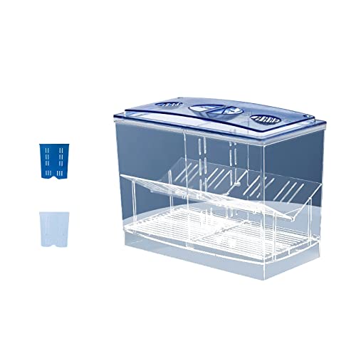 Hapihom Durchsichtiges Mini-Aquarium aus Acryl mit abnehmbaren, unterteilten Fächern. Beta Fish Tanks Fischschale für Fischgarnelen Externe von Hapihom