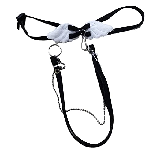 Hapihom Lizard Angel Wings Walking Leash Harness Soft Comfortable Breathable Traktionsseil For Daily Walking Training Schwarz von Hapihom