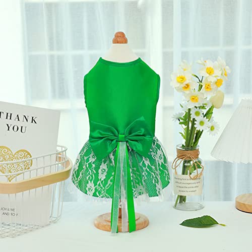 Hapihom Prinzessinnenkleid mit Schleife, Geburtstagskostüm für große und mittelgroße und kleine Hunde und Katzen, Grün, XL von Hapihom