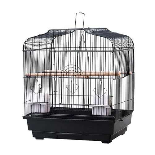 Hapihom Reise VogelkäFig für Kleine Papageien, KanarienvöGel, Nymphensittiche, Unzertrennliche, Finken, Wellensittiche, Conures, Tragbarer FlugvogelkäFig Mit Griff Und Sitzstangen 46 × 36 × 52cm von Hapihom