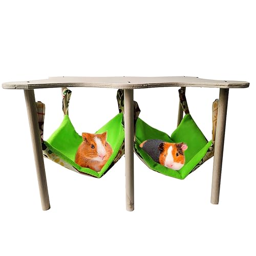 Meerschweinchen Hängematte, Hängemattengestell mit 2 Hängematte, für Meerschweinchen, Degu, Kleintiere, 30 x 30 x 24 cm Große Hängematte Bettplattform Meerschweinchen Hängematte, Hängemattengestell mit 2 Hängematte, für Meerschweinchen, Degu, Kleintiere, 30 x 30 x 24 cm Große Hängematte Bettplattform von Hapihom