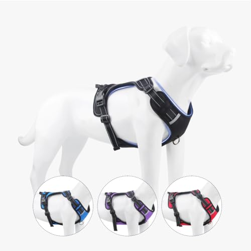 Verstellbare Hundegeschirr-Weste, kein Ziehen, Hundeweste, Geschirr für kleine und mittelgroße Hunde, ausbruchsicher, reflektierend, leicht zu laufendes Welpengeschirr für Spazierg XL von Hapihom