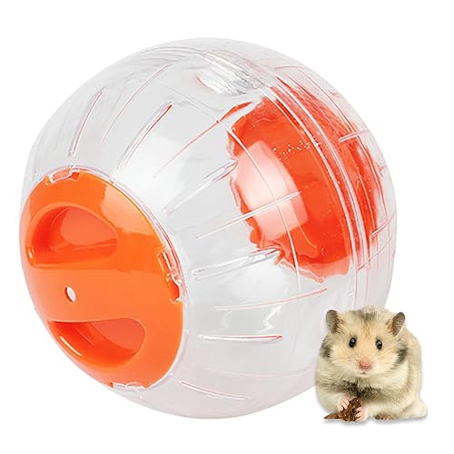 Hamsterball Ø 12cm Hamsterkugel Hamster Laufball Hamsterball Übungsball Sportball Kunststoff Rolle Kugel Laufkugel Joggingball Kleintiere Spielzeug für Hamster Ratten Rennmäuse (Orange) von Hapivida