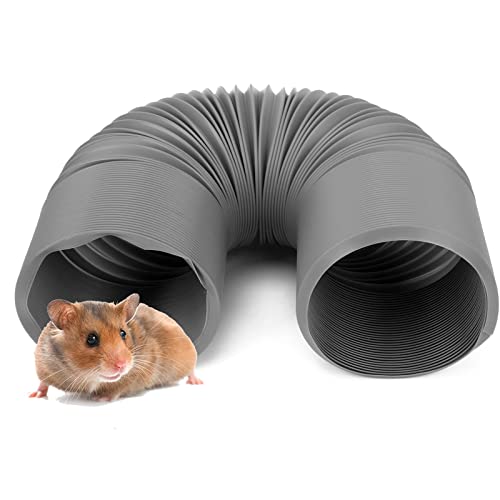 Ausziehbar Hamster Rohr, Kunststoff Tier Tunnel, 10x100cm Klein Nagertunnel Spieltunnel, Haustierkäfig Zubehör für Meerschweinchen, Igel, Chinchillas, Ratten, Frettchen, Degus und Zwergkaninchen(Grau) von Hapivida