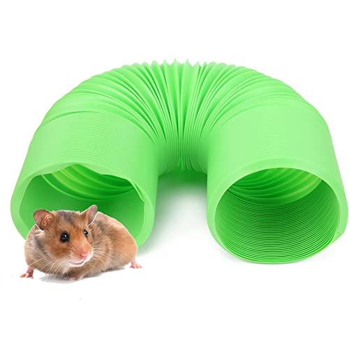 Ausziehbar Hamster Rohr, Kunststoff Tier Tunnel, 10x100cm Klein Nagertunnel Spieltunnel, Haustierkäfig Zubehör für Meerschweinchen, Igel, Chinchillas, Ratten, Frettchen, Degus und Zwergkaninchen(Grün) von Hapivida