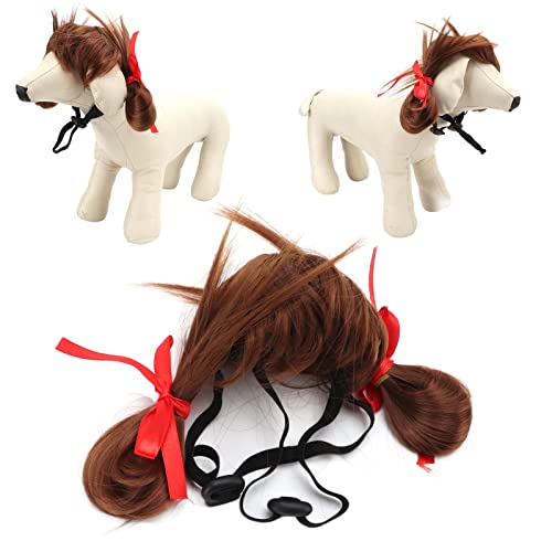 Perücken für Hunde, Lustige Synthetische Welpenperücken mit Einstellbaren Elastischen Gurten, Halloween Haustier Kopfbedeckung, für kleine mittelgroße Kätzchen Katze Weihnachtsferi Perücken für Hunde, Lustige Synthetische Welpenperücken mit Einstellbaren Elastischen Gurten, Halloween Haustier Kopfbedeckung, für kleine mittelgroße Kätzchen Katze Weihnachtsferi von Hapivida