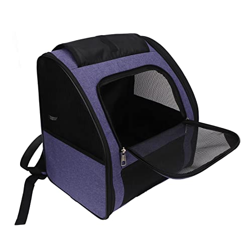 Tragbarer Rucksack für Katzen, große Kapazität, atmungsaktiv, für Reisen, Wandern, Outdoor, für Welpen, Hunde, Katzen (bis 10 kg, Violett) von Hapivida