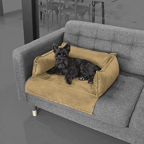 Happers Hundebett oder Katzenbett für Sofa Wasserdicht mit 3 Kissen. Farbe Beige und Größe L von Happers