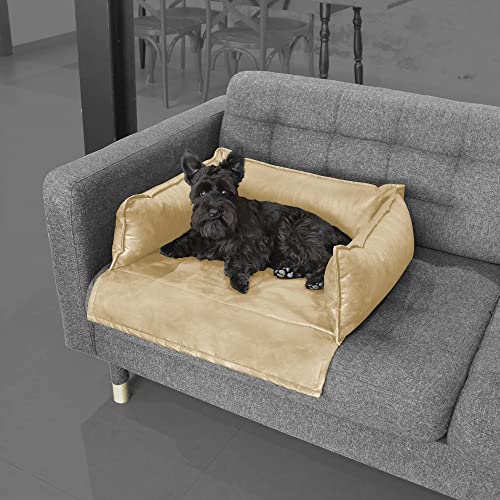 Happers Hundebett oder Katzenbett für Sofa Wasserdicht mit 3 Kissen. Farbe Ecru und Größe L von Happers