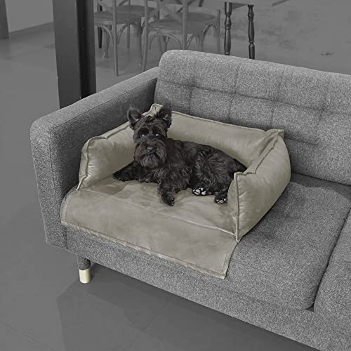Happers Hundebett oder Katzenbett für Sofa Wasserdicht mit 3 Kissen. Farbe Hellgrau und Größe L von Happers