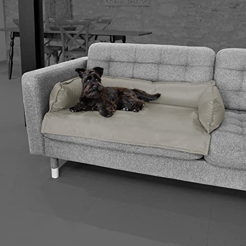 Happers Hundebett oder Katzenbett für Sofa Wasserdicht mit 3 Kissen. Farbe Hellgrau und Größe XL von Happers