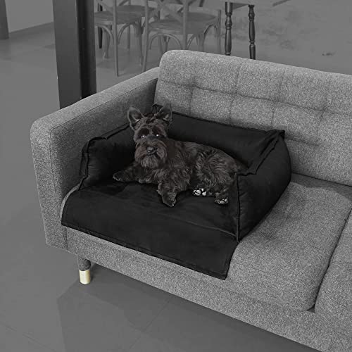 Happers Hundebett oder Katzenbett für Sofa Wasserdicht mit 3 Kissen. Farbe Schwarz und Größe L von Happers