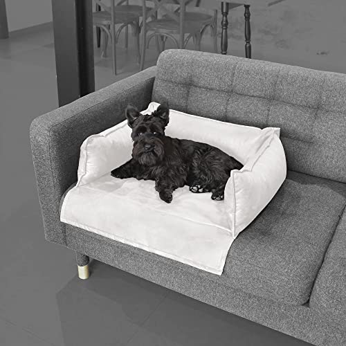 Happers Hundebett oder Katzenbett für Sofa Wasserdicht mit 3 Kissen. Farbe Weiß und Größe L von Happers