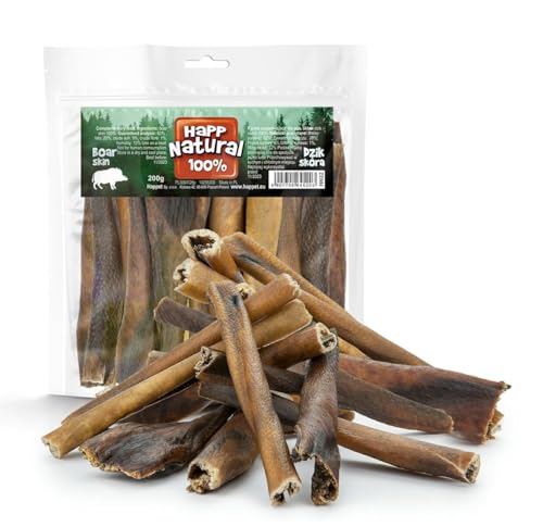 HAPPET® 100% Hundesfell - Natürlicher, langlebiger Beißring - Eine Proteinquelle, hoher Eiweißgehalt - Unterstützt die Zahngesundheit - Ohne Zusätze und Getreide - Natürlicher Snack - 200g von Happet