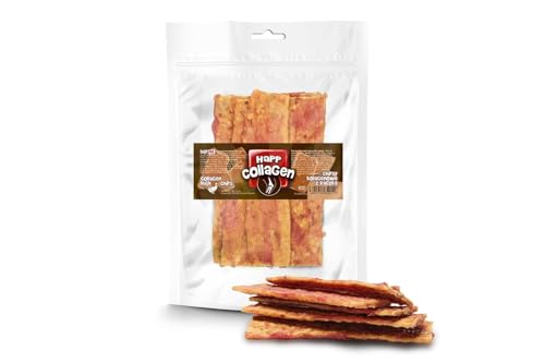 HAPPET® Collagen Chips mit Ente für Hunde - 5 knusprige natürliche Köstlichkeiten - reich an Kollagen und Protein - fördern Gelenkelastizität und Hautgesundheit - Leichter, gesunder Snack - 100g von Happet