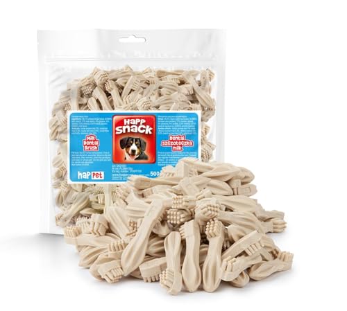 HAPPET® Dental Milchbürste 500g - zahnärztliche Leckereien für Hunde mit Milch - fördern die Mundhygiene, Plaque reduzieren - leckere Beißwürfe für Hunde aller Rassen und Größen von Happet