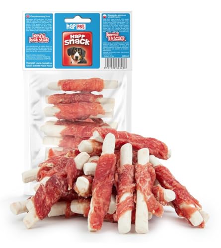 HAPPET® Dental mit Ente 100g - zahnärztliche Leckereien für Hunde - reduziert Zahnstein und erfrischt den Atem - Gesunde Mundhygiene fördernde Mundhygiene für Hunde aller Rassen von Happet