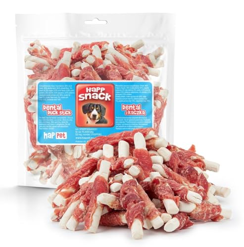HAPPET® Dental mit Ente 500g - natürliche Zahnbissetze für Hunde - fördert die Mundhygiene und die Reduzierung von Plaque - gesunde, leckere Snack für Hunde aller Rassen von Happet