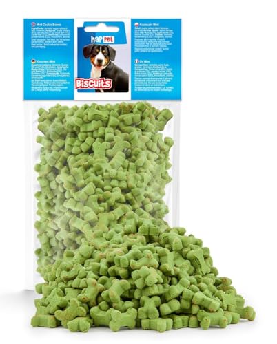 HAPPET® Leckereien für Hunde DB07 - Pfefferminzkekse mit 500g Würfel - Frischer Atem und gesunde Zähne - leckere Bisse für Hunde aller Rassen - Ideal zum Belohnen und täglichen Gebrauch von Happet