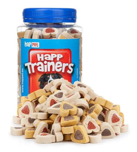 HAPPET® TRAINERS Herzen 300g - Hundetrainer in Herzform, leicht verdauliche Köstlichkeiten mit Lamm, Rindfleisch, Huhn und Wild, ideal für Training, Belohnung und Spaziergänge von Happet